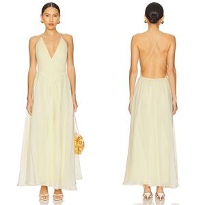 Bardot $219 Arletha Cross Back Maxi Dress Canary Yellow Size 12 NEW